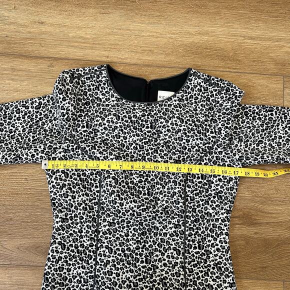 REISS Body Con Dress Leopard Print Gray White and Black Women's Size 8 - Picture 7 of 11